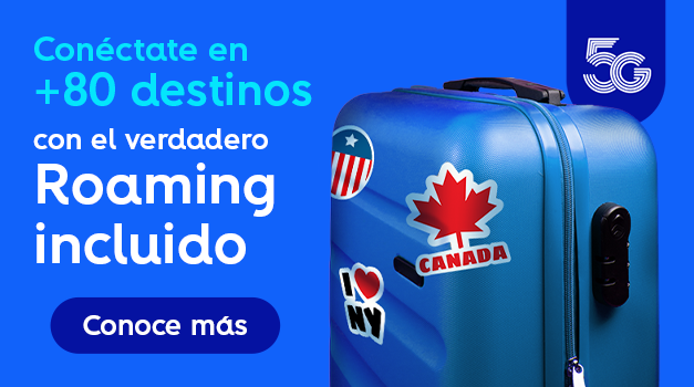 Conéctate en +80 destinos con el verdadero Roaming incluido